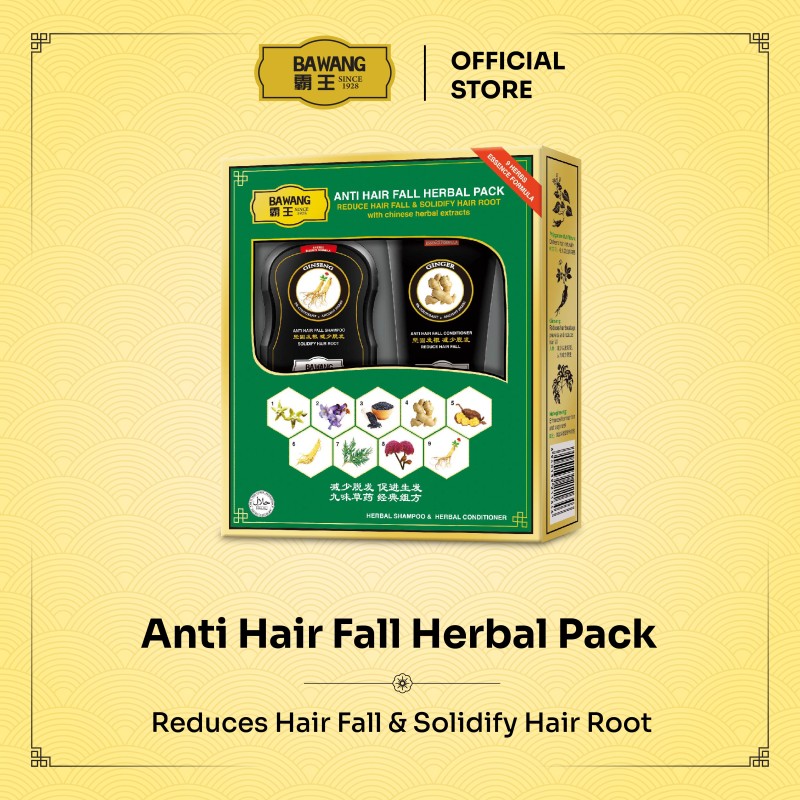 BAWANG Anti Hair Fall Herbal Pack (Shampoo 200ml + Conditioner 80ml)